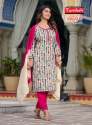 classic FOIL PRINT RAYON kurti pant dupatta set thumb 5