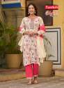 classic FOIL PRINT RAYON kurti pant dupatta set thumb 6
