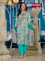 classic FOIL PRINT RAYON kurti pant dupatta set thumb 7