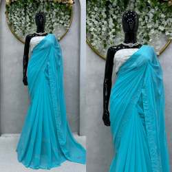 classic Georgette Fabric Sequence work saree