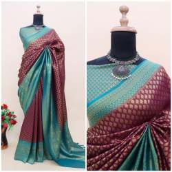 classic golden jari  kuber silk saree