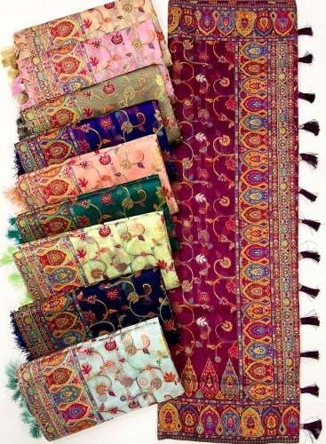 classic Organza With Handloom Weaving Kashmiri saree