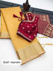 classic tissue silk saree with small butti design