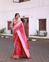 Classical And Premium Pure Banarasi  Soft Silk Saree With Silver Zari Weaving