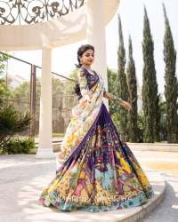 Classical  Kalamkari Print Lehenga Choli With Chinon Fabric