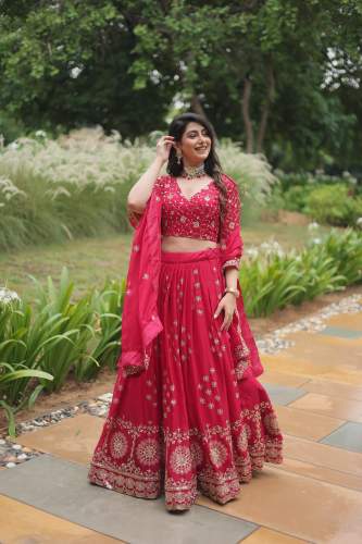 Classical Premium Rangoli Silk Lehenga With Heavy Sequins & Thread Embroidered Work