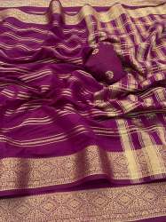 Crafed For Women With Pure Georgette Saree With Visose