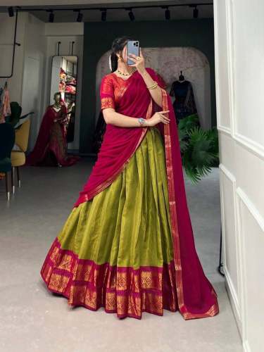 Crafted With South-style Kanchipuram Silk Lehenga 