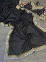 craze Georgette With Embroidery Lace Border saree with readymade blouse thumb 6
