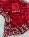Crush Silk Saree With Fancy Sequince Embroderiy Work thumb 1