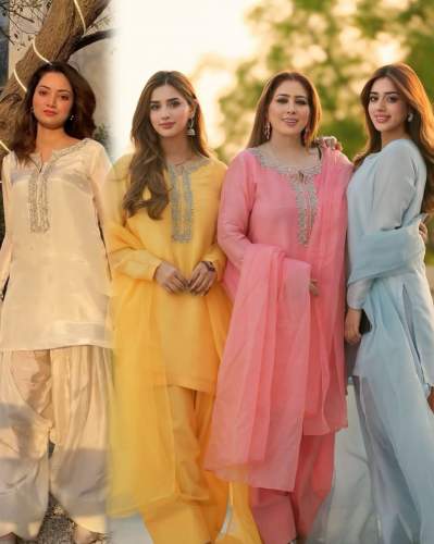 Delightful Faux Georgette  Kurti Pant Set  by Fab Funda