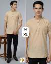 Desi boys present short sleeve Khadhi kurta thumb 4