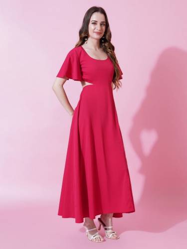Designer 2 Mtr Flair Crepe Western Dress