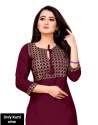 Designer Embroidery work Rayon kurti thumb 1