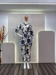 DESIGNER EXCLUSIVE NEW HEAVY MASLIN PRINTED WORK CO-ORD SET