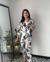 DESIGNER EXCLUSIVE NEW HEAVY MASLIN PRINTED WORK CO-ORD SET thumb 3
