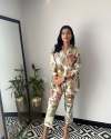 DESIGNER EXCLUSIVE NEW HEAVY MASLIN PRINTED WORK CO-ORD SET thumb 4
