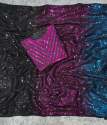 Designer Multicolored Sequence embroidery work Georgette Saree thumb 2