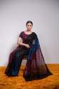 Designer Multicolored Sequence embroidery work Georgette Saree thumb 3