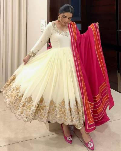 Designer Party Fox Georgette gown set 
