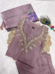 Designers  Premium Roman Silk Digital Print Kurti pant Dupatta