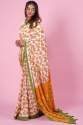 digital  Print linen Saree with Unstitched Blouse thumb 2
