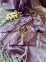latest aarco cutwork Pure soft zimmy choo silk saree thumb 3