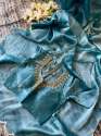 latest aarco cutwork Pure soft zimmy choo silk saree thumb 6