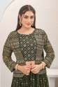 Motifs Embroidered Sequinned Foil Print Ready To Wear Lehenga & Shrug thumb 2