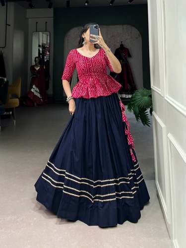 Effortless Elegance Cotton Lehenga With Gota Patti Touch Up