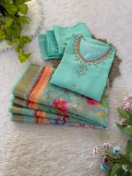 Elegacne Launching New Designers Kurti Pent Dupatta 3 Pic Set