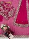 Elegance Pink Designer Silk Saree With Sequnce Work thumb 6