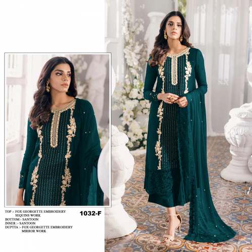 Elegant Heavy Fox Georgette Silk Semi Stitched Suit 