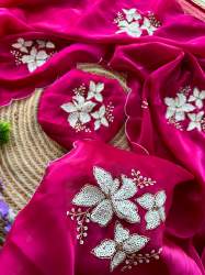 Elegant Metallic Tissue Organza Saree