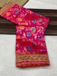 Embroidery work border Banarasi Silk Saree