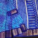 Ensemble  qalamkari  dola silk saree with jequrd boder thumb 6