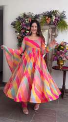 Exclusive Digital Print Tabby Silk Suit 