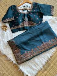 Exclusive malai silk  embroidery work saree 