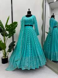 Exclusive Trendy Foux Gorgette Lehenga With 9mm Sequence Work