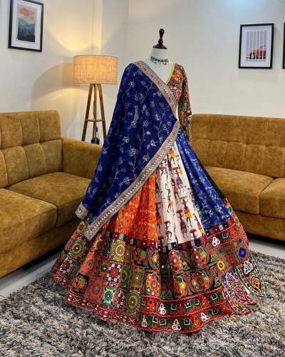 Fancy Digital Print Work and Real Mirror Work navratri lehenga choli
