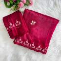 Fancy embroidery work all over viscose Saree
