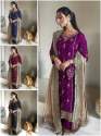 Fancy Faux Georgette With Sequence Embroidered Work Kurti Pant With Dupatta