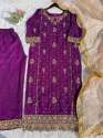 Fancy Faux Georgette With Sequence Embroidered Work Kurti Pant With Dupatta thumb 5