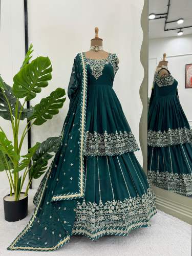 Faux Georgette New Collection Of Lehenga With Sequence With Canvas Patta