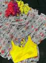 Flower print georgett fabric with digital print saree with readymade and unstitch blouse thumb 6