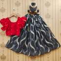 Georgette Embroidery work with frill sleeves kids Lehenga Choli  thumb 1