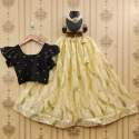 Georgette Embroidery work with frill sleeves kids Lehenga Choli  thumb 3