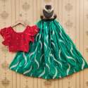 Georgette Embroidery work with frill sleeves kids Lehenga Choli  thumb 4
