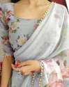  Georgette With Floral Print And Matching Bud Embroidered Blouse thumb 10