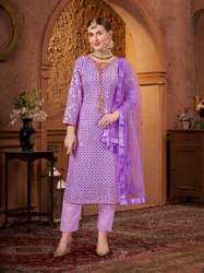 Grand Violet Color Georgette Embroidery Sequence Salwar Suit